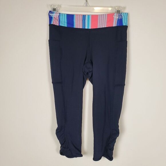 Ivivva by Lululemon Black Quick Trip Crop Girls Leggings Size 12 - Picture 1 of 8